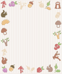 Frame with woodland icons