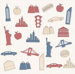 Foto op Plexiglas Doodle New York naadloos patroon