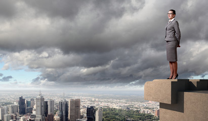 Businesswoman and cityscape