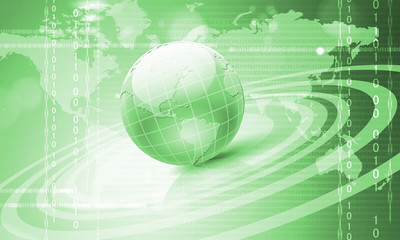 Planet earth and technology background