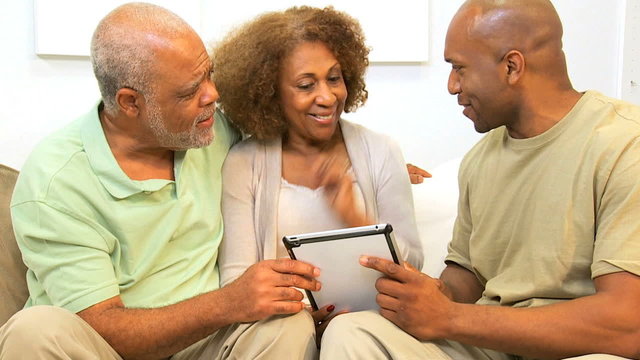 African American Family Wireless Tablet Technology