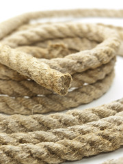 Natural fiber rope in a loop