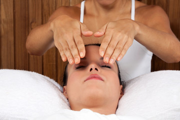 Woman Receiving a Face Massage