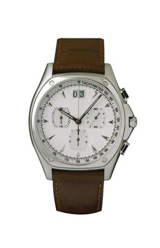 Nice and luxury men wristwatch on white