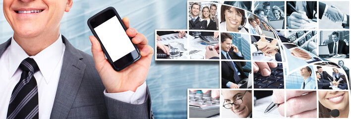 Businessman with a smartphone.