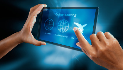 woman hands using a digital tablet
