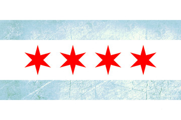 Grunge Chicago flag