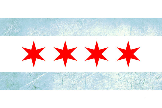 Grunge Chicago flag