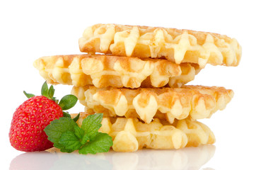 Waffles and strawberry