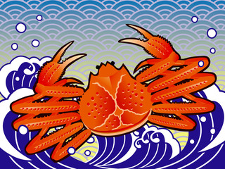 大漁旗カニ和柄 © ヨーグル