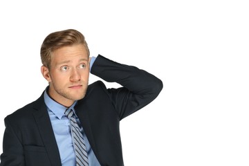 Geschäftsmann überlegt