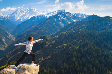 Naklejka premium Triangle Pose from Hatha yoga asanas