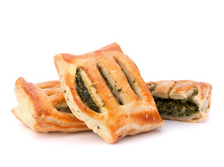 Puff pastry bun isolated on white background.