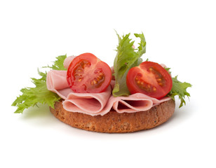 healthy sandwich with vegetable and smoked ham