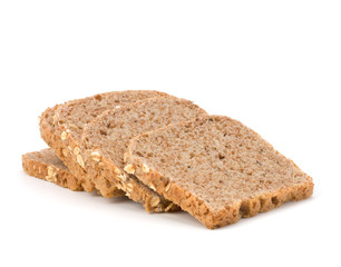 Healthy bran bread slices with rolled oats