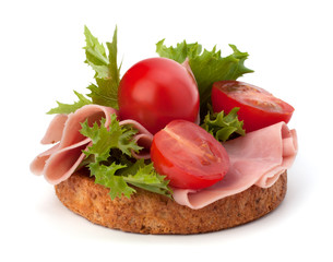 healthy sandwich with vegetable and smoked ham
