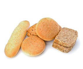 Bread loafs and buns variety