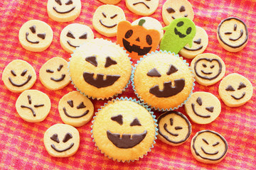Halloween homemade cookies and cupcakes