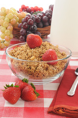Granola with strawberries