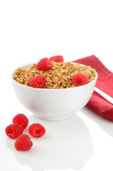 Granola with fresh respberries