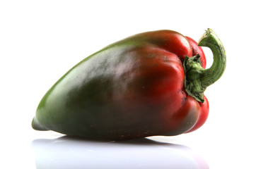 Red chilli peppers on white background.