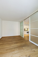 interior empty house with wooden floor