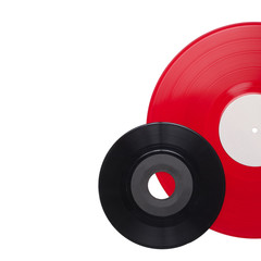 Vinyl records isolated on white