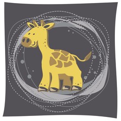 ilustracja z młodą żyrafą © demonique