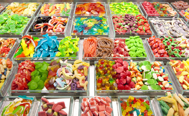 Colored marmalade exposed in Barcelona