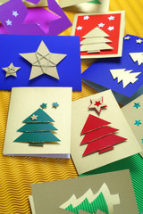 Handmade Christmas cards - obrazy, fototapety, plakaty
