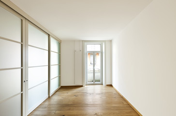 interior empty house with wooden floor