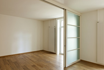 nterior empty house with wooden floor