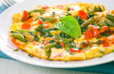 Omelet with green bean