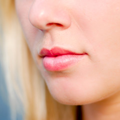 Young woman lips closeup