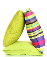 Bright color pillows isolated on white
