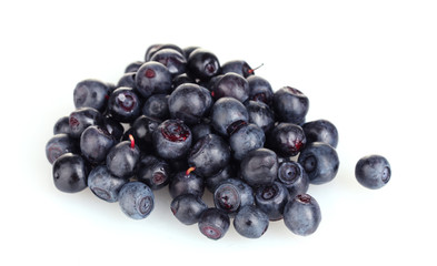 Fresh blueberries isolated on white