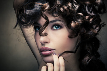 shiny curly hair