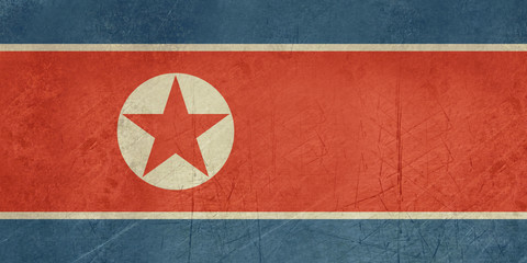Grunge North Korea flag