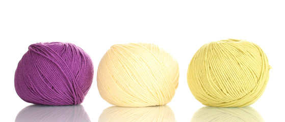 Knitting yarn isolated on white