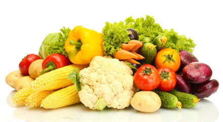 Fresh vegetables isolated on white