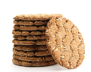 tasty crispbread isolated on white