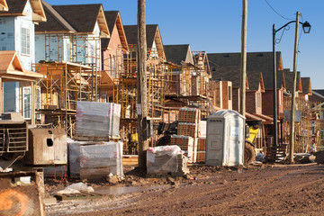 Suburban housing under construction