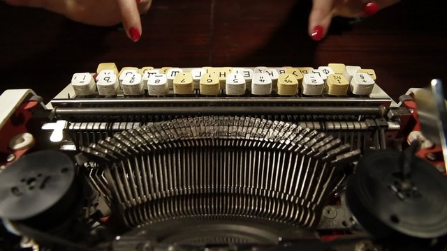 Hand printing on old typewriter