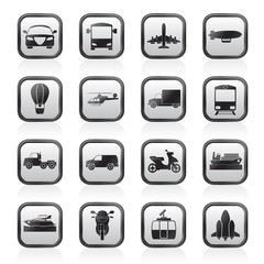 Transportation and travel icons - vector icon set