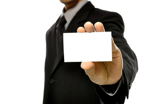 Business Man Holding Name Card