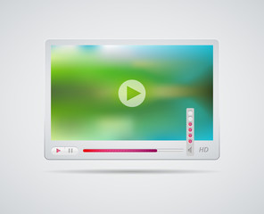Video player interface. Vector illustration.