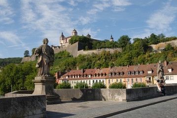 Alte Mainbrücke, Festung Marienberg, Bayern, Würzburg