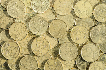 background of a multitude of 50 EUROcent coins