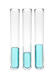 relaxed blue liquid in test tubes