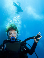 Woman scuba diver